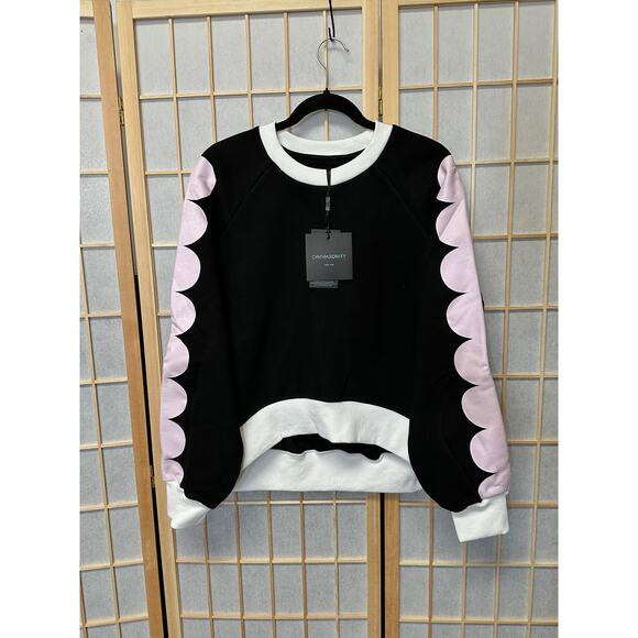 Cynthia Rowley Sunday Scallop Sweatshirt - Black/Blush - Picture 8 of 11
